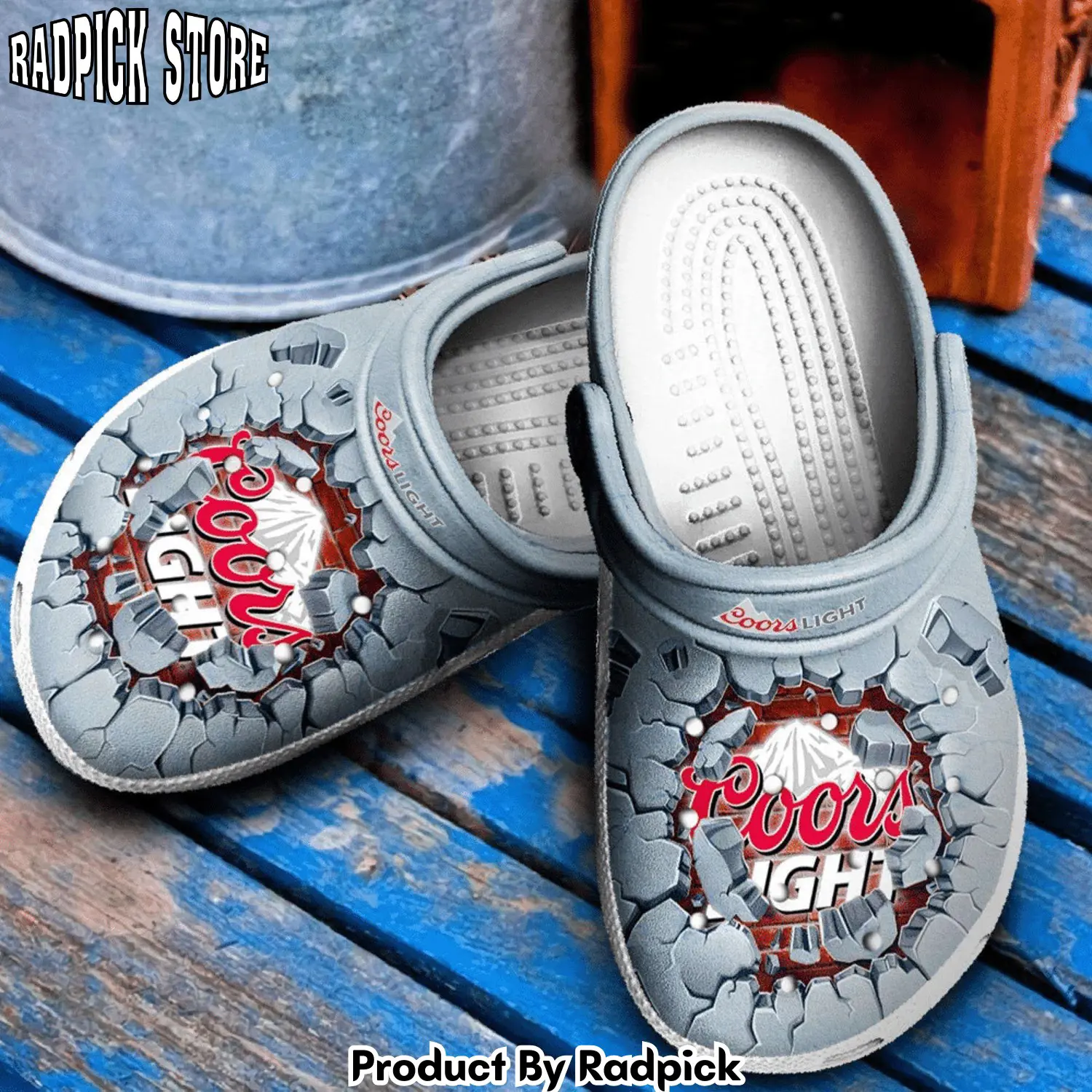 Radpick strong coors light break the wall clogs shoes rp6521098